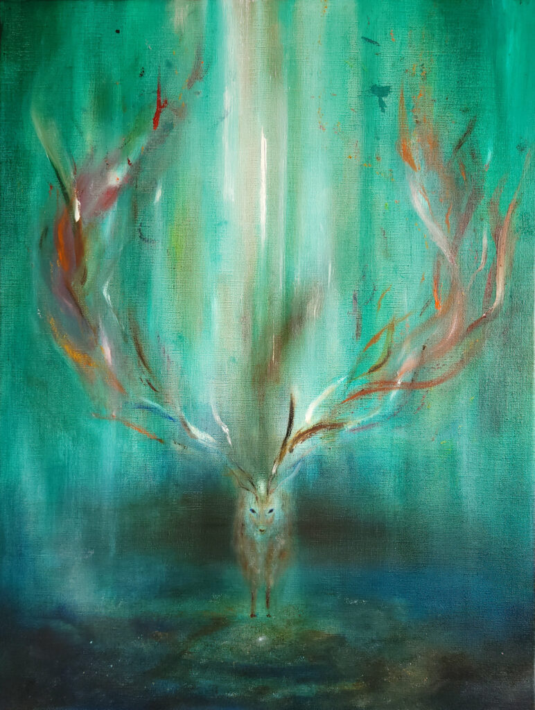 鈴木雄太の絵画作品『火の祈り』(2022年)